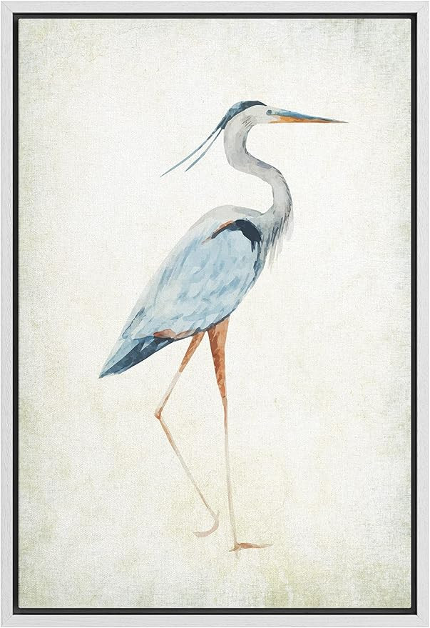 wall26 - Framed Canvas Wall Art - Heron Bird - Wild Animal - Gallery Wrap Modern Home Art | Ready... | Amazon (US)