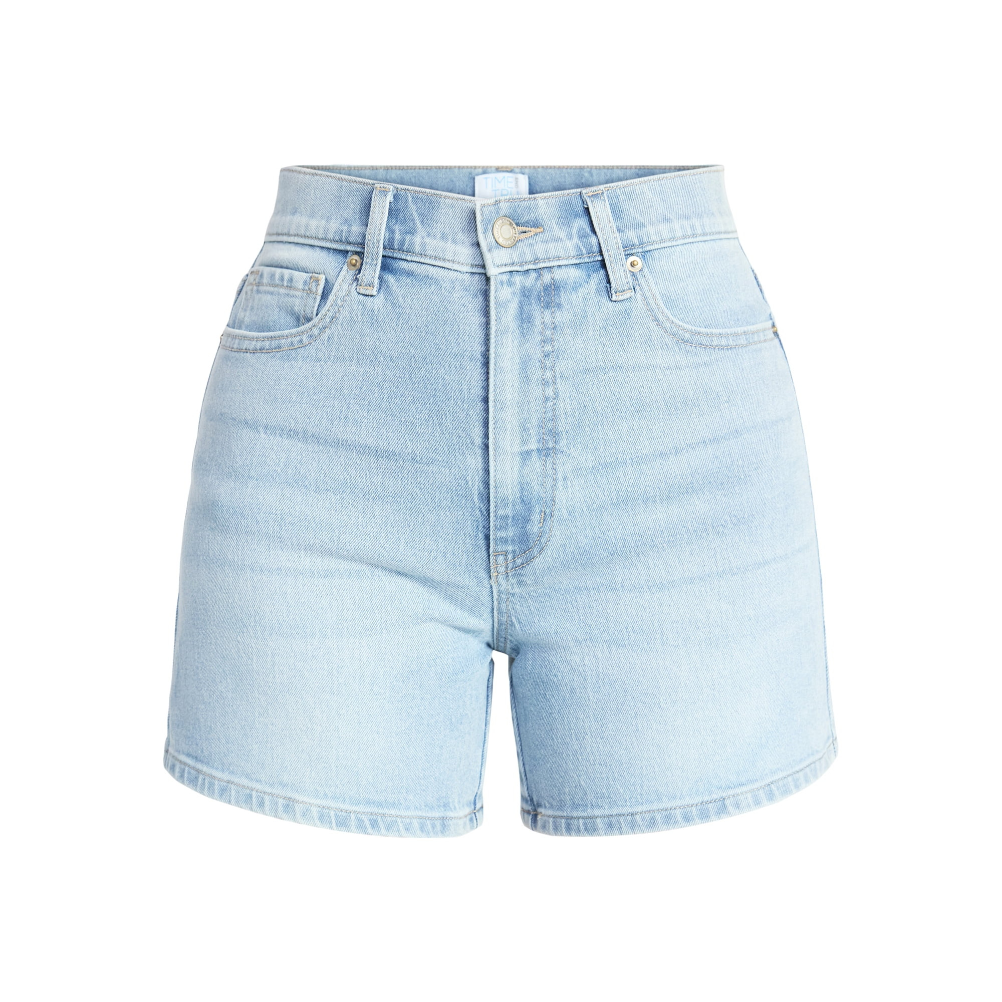 Time and Tru Women's High Rise Denim Shorts, 5" Inseam, Sizes 0-20 | Walmart (US)