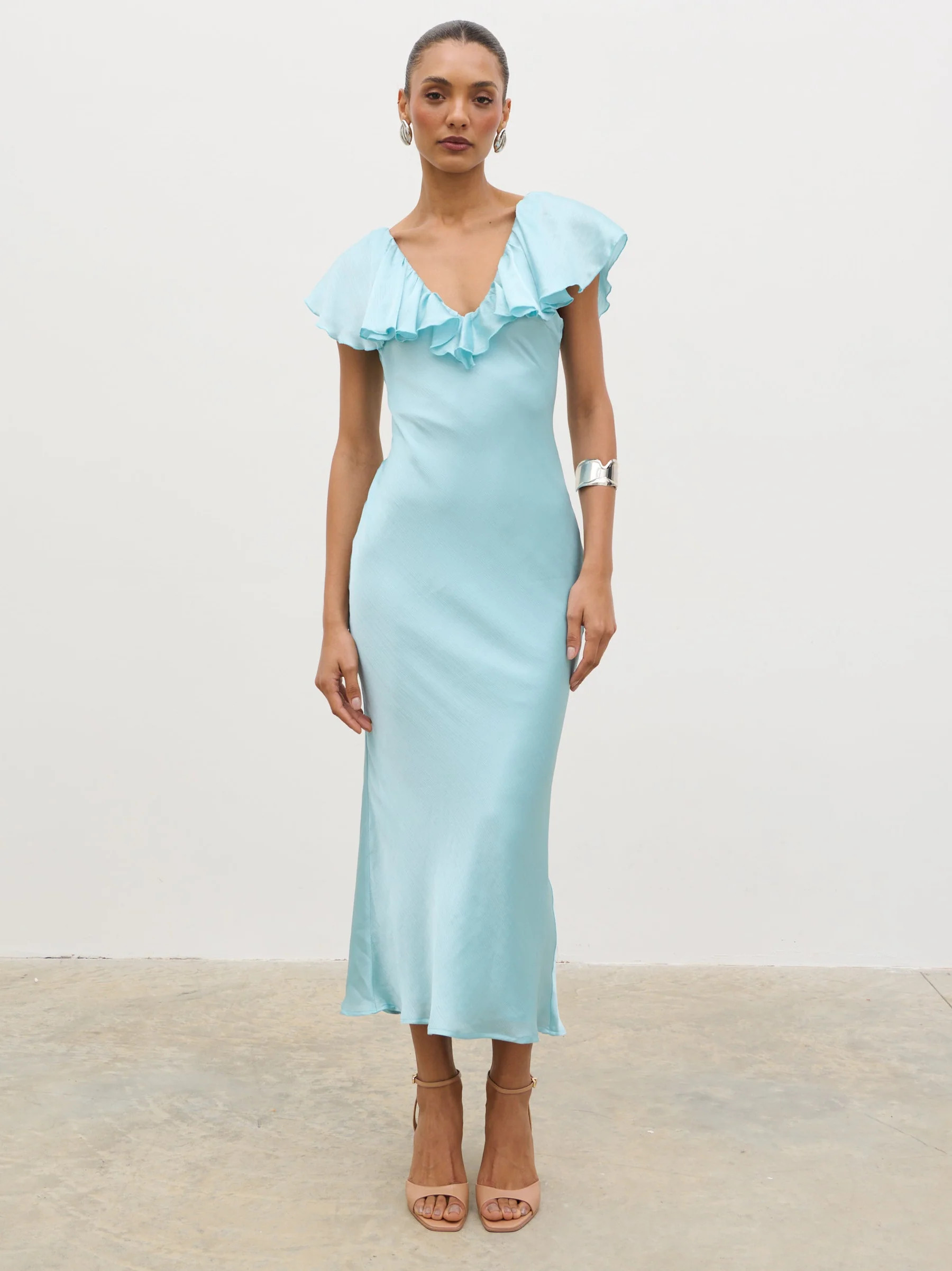 Adina Midaxi Dress - Seaspray Blue | Pretty Lavish (UK)