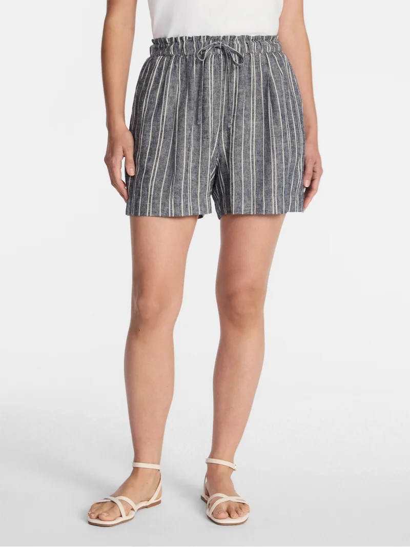 Time and Tru Women's Linen Blend Shorts, Sizes XS-XXXL | Walmart (US)