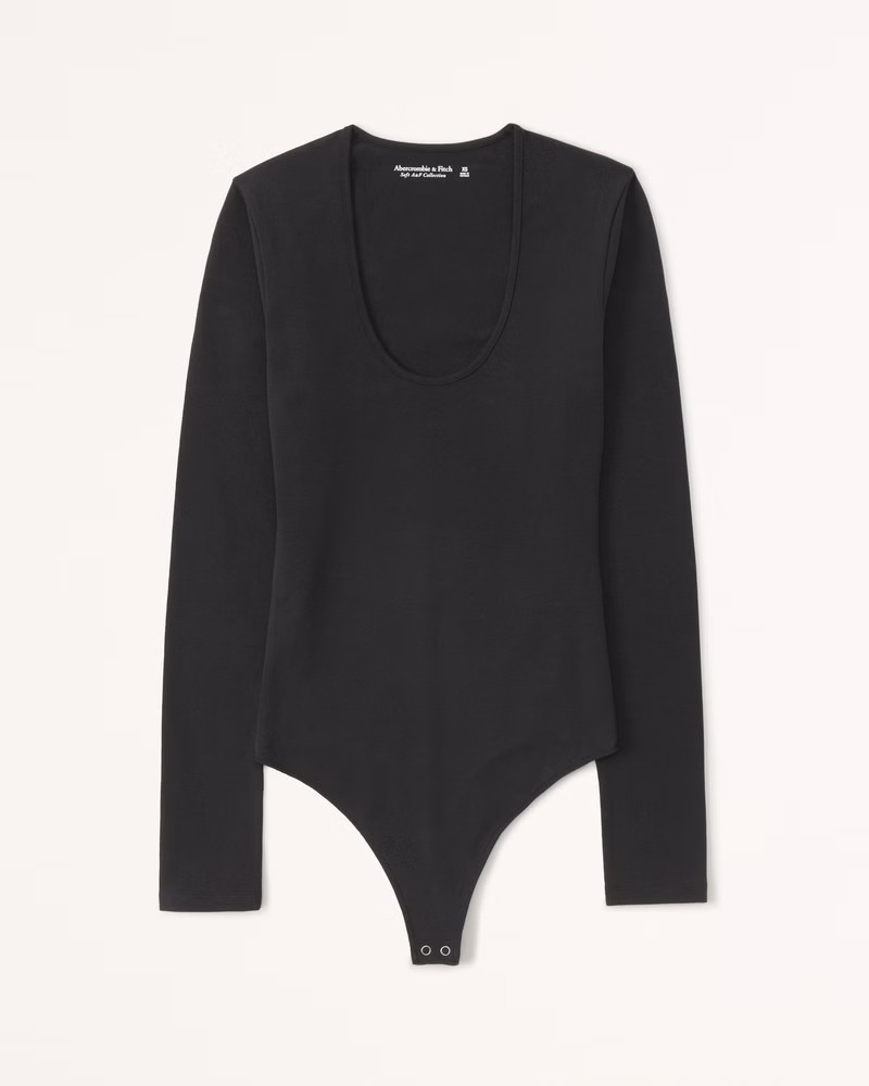Women's Long-Sleeve Scoopneck Bodysuit | Women's A&F Essentials | Abercrombie.com | Abercrombie & Fitch (US)