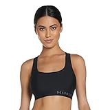 Under Armour womens HeatGear Armour Mid Impact Crossback Sports Bra , Black (001)/Graphite , X-Large | Amazon (US)