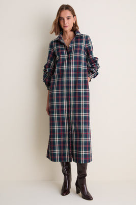 Navy Multi Plaid Alessia Maxi Dress | Tuckernuck (US)