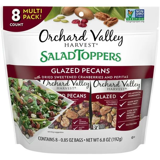 ORCHARD VALLEY HARVEST Salad Toppers, Glazed Pecans, 0.85 oz (Pack of 8), Non-GMO, No Artificial ... | Walmart (US)