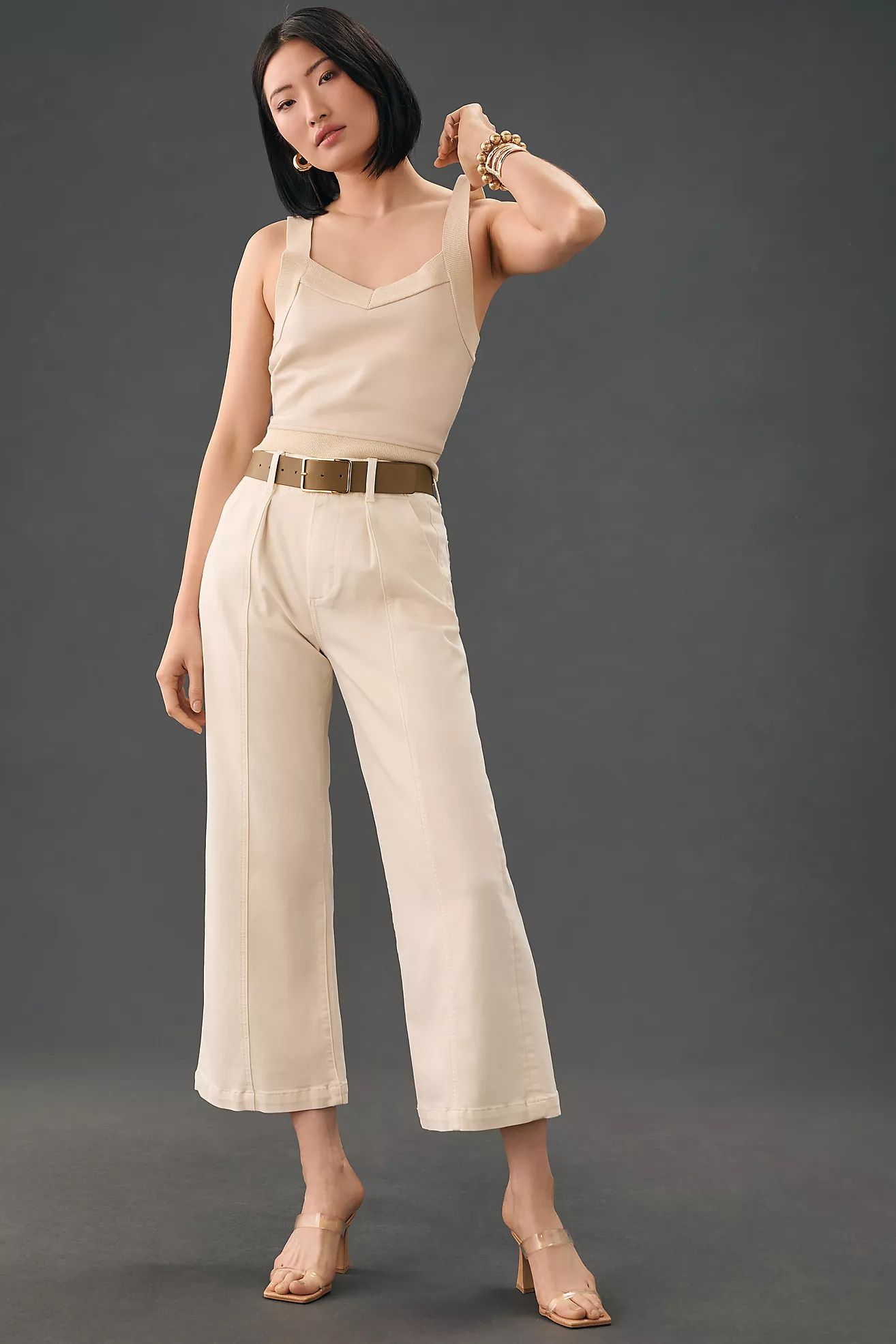 Paige Brooklyn Crop Wide Trousers | Anthropologie (US)