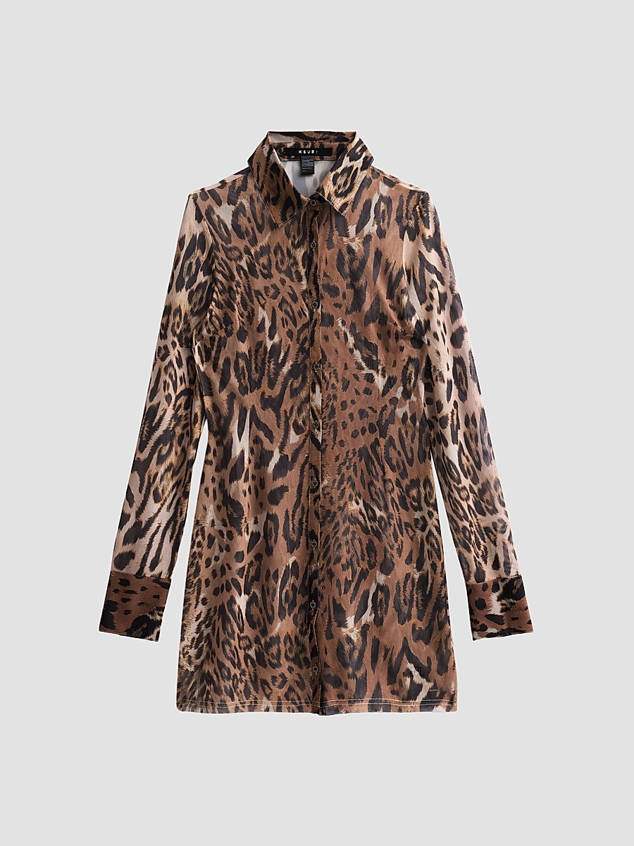 Women's Higher Than Heaven Devin Leopard-Print Shirtdress - Brown - Size XS | Saks Fifth Avenue