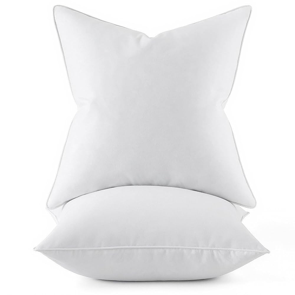 MIULEE 20x20 Pillow Inserts, Pack of 2 Down Feather Premium Throw Pillows with Cotton Fabric for ... | Amazon (US)