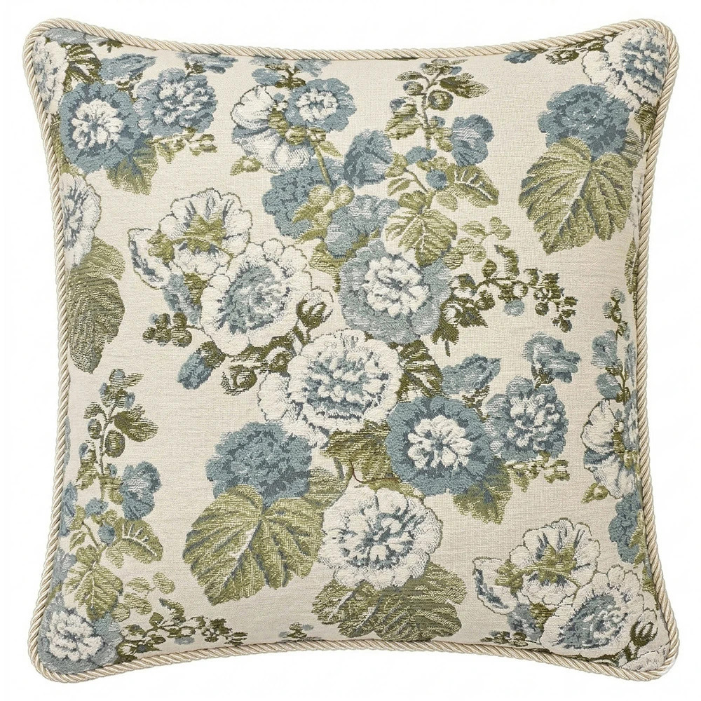 Ambrose Ciel Blue Throw Pillow - 22x22 | Kathy Kuo Home