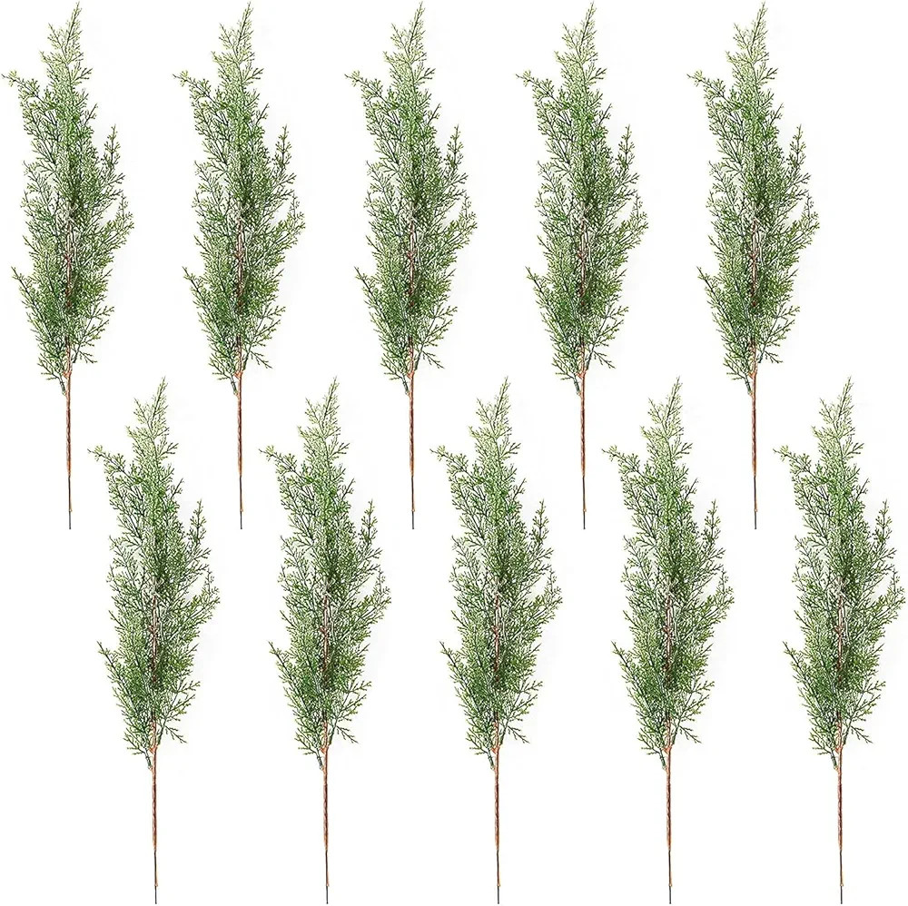 PRTECY 10Pcs Artificial Cypress Branches, 16.5 Inch Faux Greenery Pine Picks Long Stem Cedar Spri... | Amazon (US)