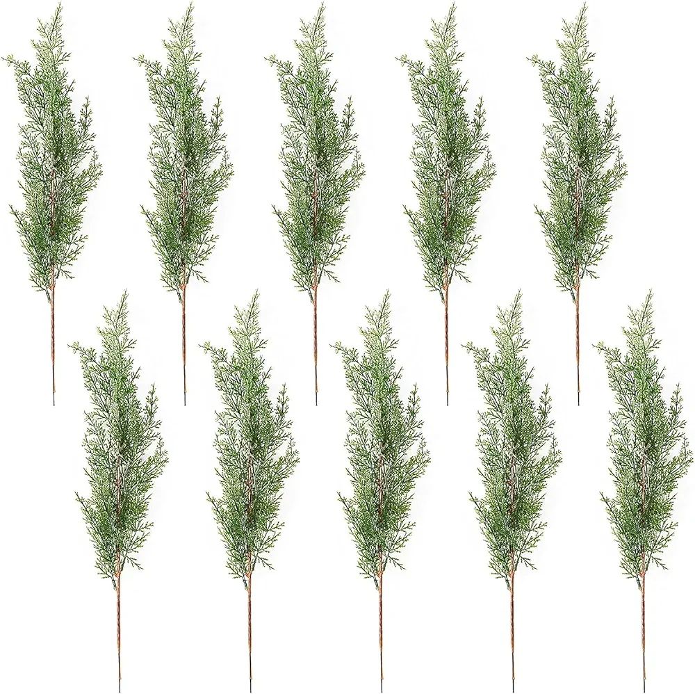 PRTECY 10Pcs Artificial Cypress Branches, 16.5 Inch Faux Greenery Pine Picks Long Stem Cedar Spri... | Amazon (US)
