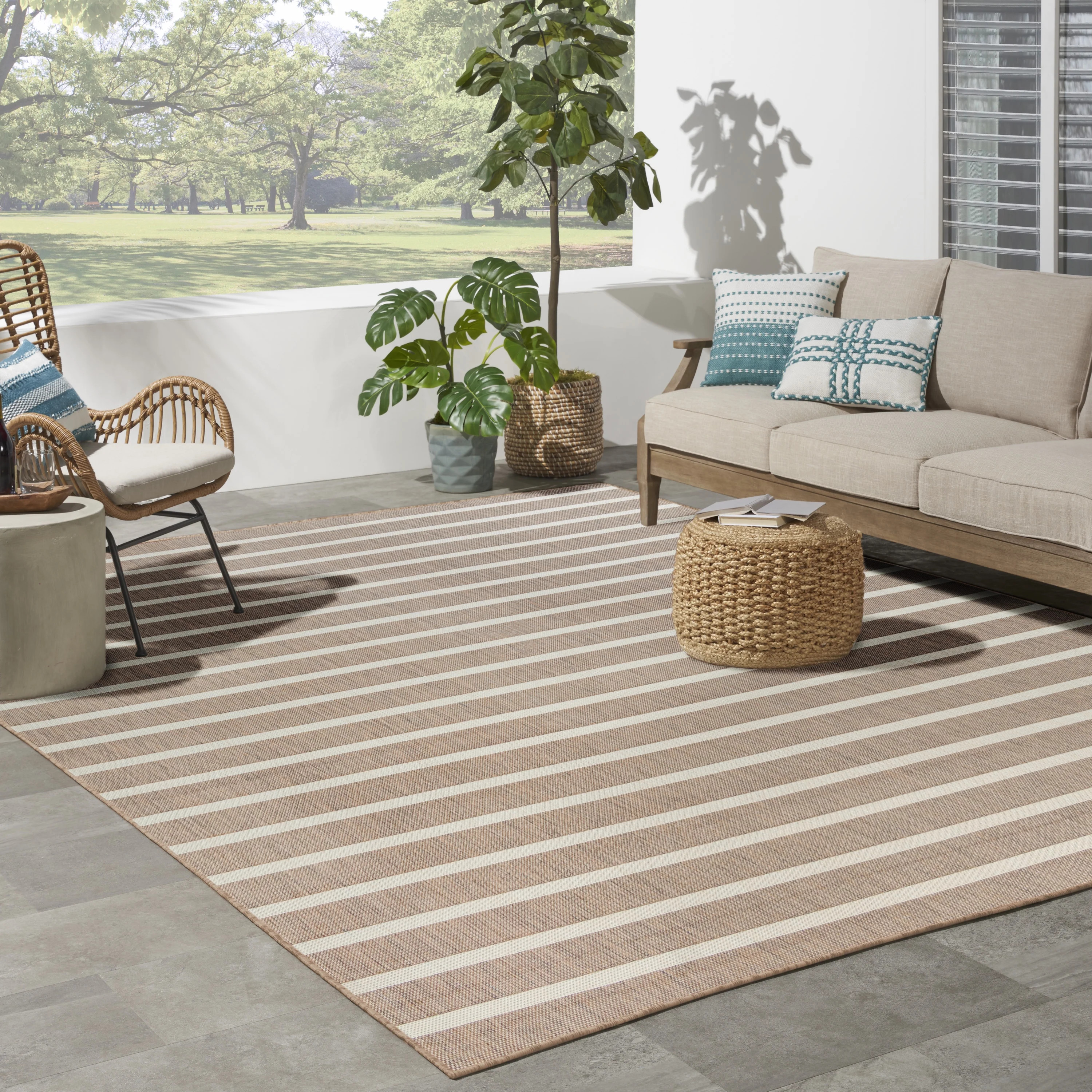 Nourison Positano Indoor/Outdoor Jute Ivory 8' x 10' Area Rug (8x10) - Walmart.com | Walmart (US)