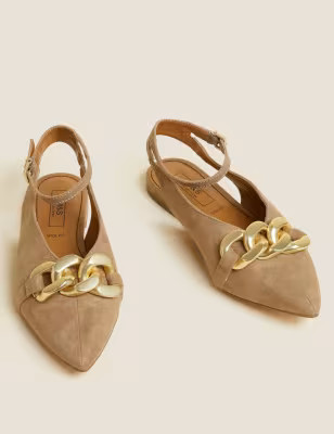 Wide Fit Ankle Strap Flat Slingback Shoes | Marks & Spencer (UK)