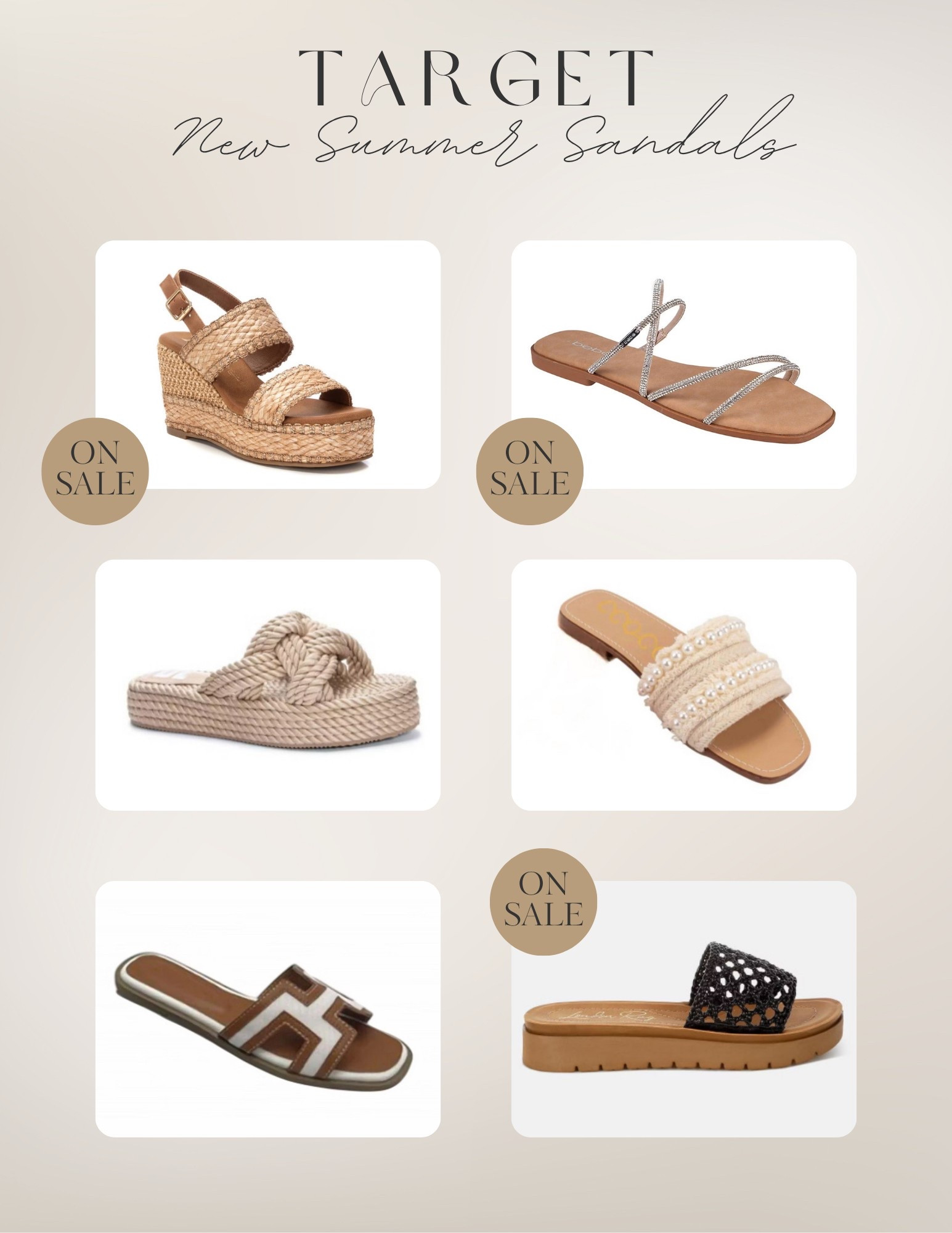 New summer sandals from target! 

wedges, flats, platform sandals, rhinestone sandals, summer footwear

#LTKSummerEdit #LTKShoeCrush #LTKFindsUnder50