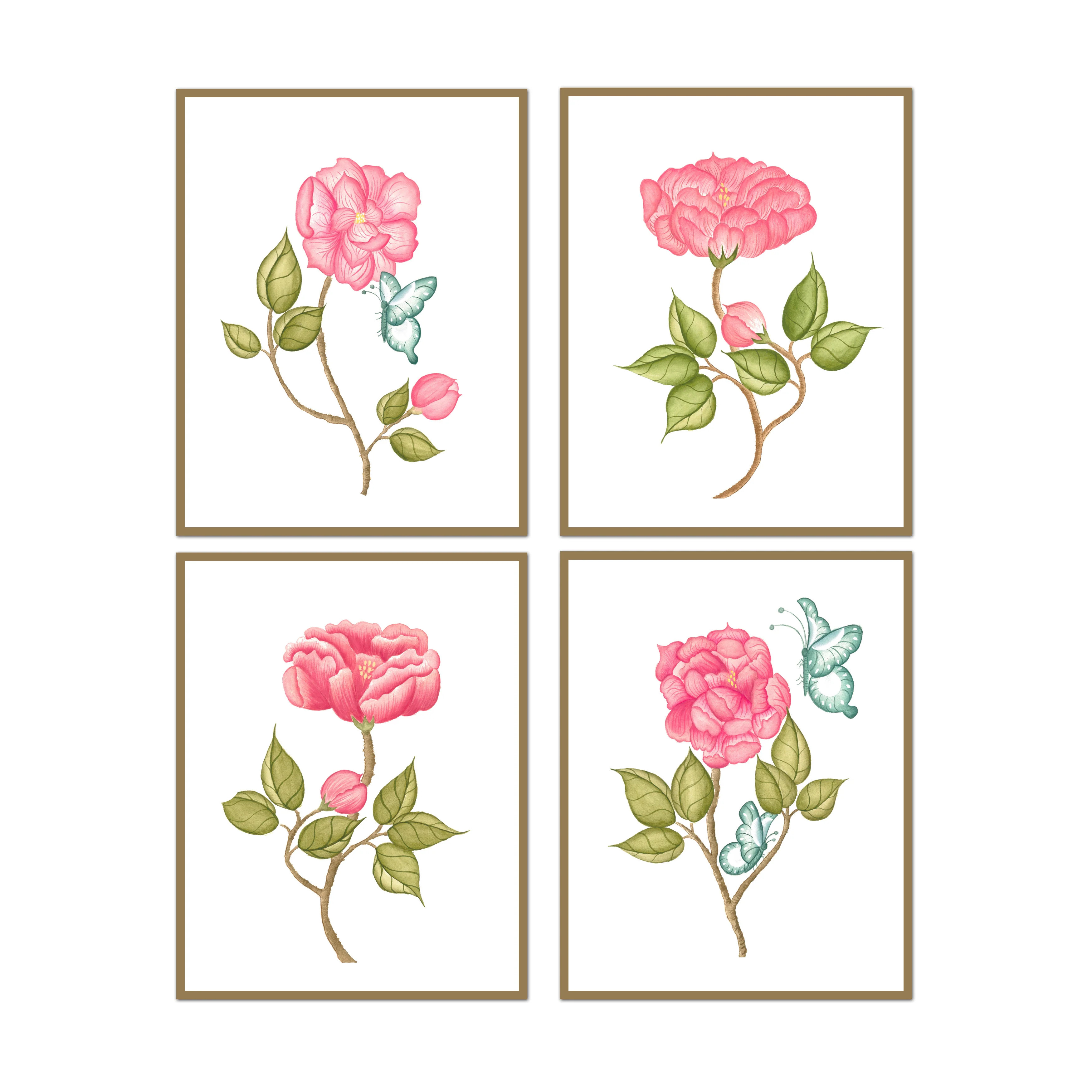 Peony Set of 4 by Oh So Lovingly | Urban Garden Prints