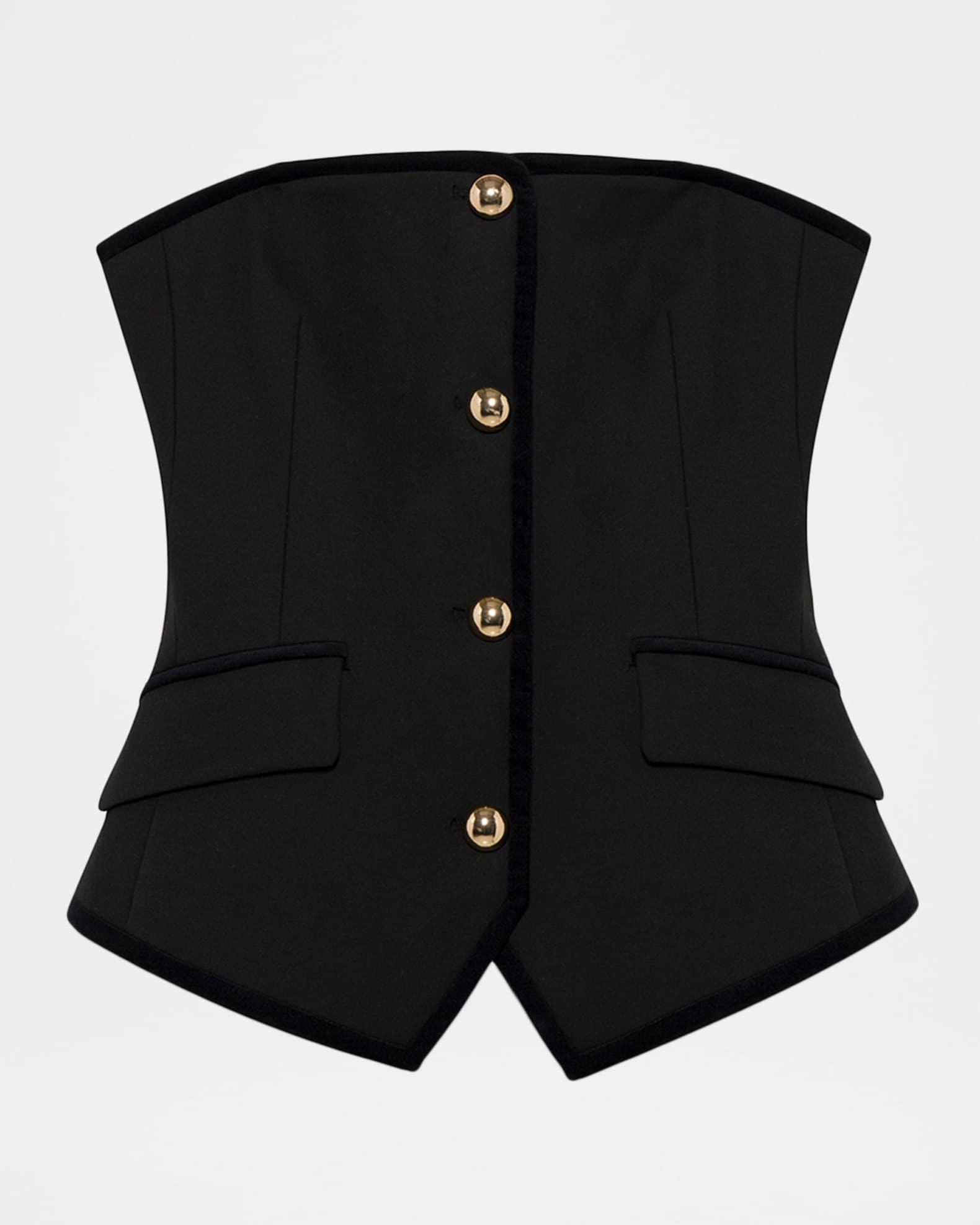 Cambrie Button-Front Bustier Top | Neiman Marcus