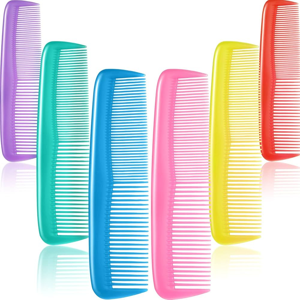12 Pieces Colorful Hair Combs Set for Kids Women Men Colorful Plastic Fine Dressing Comb (Yellow,... | Amazon (US)