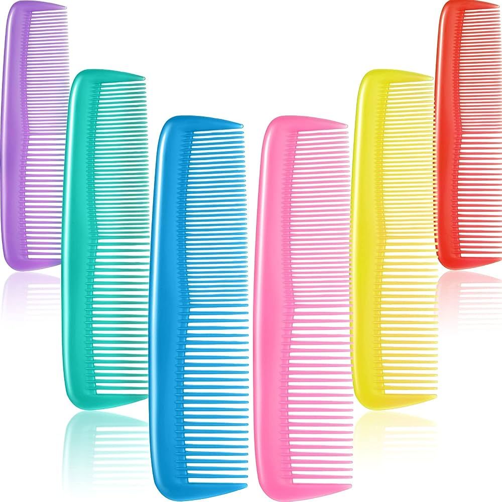 12 Pieces Colorful Hair Combs Set for Kids Women Men Colorful Plastic Fine Dressing Comb (Yellow,... | Amazon (US)