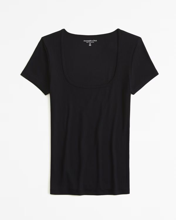 Featherweight Rib Tuckable Squareneck Top | Abercrombie & Fitch (US)