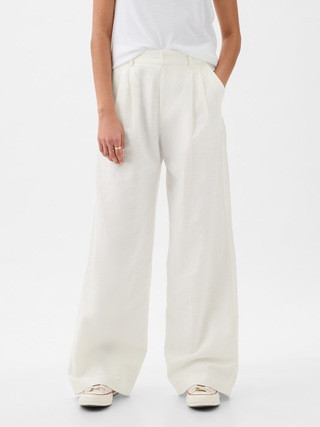 365 High Rise Linen-Cotton Trousers | Gap (US)
