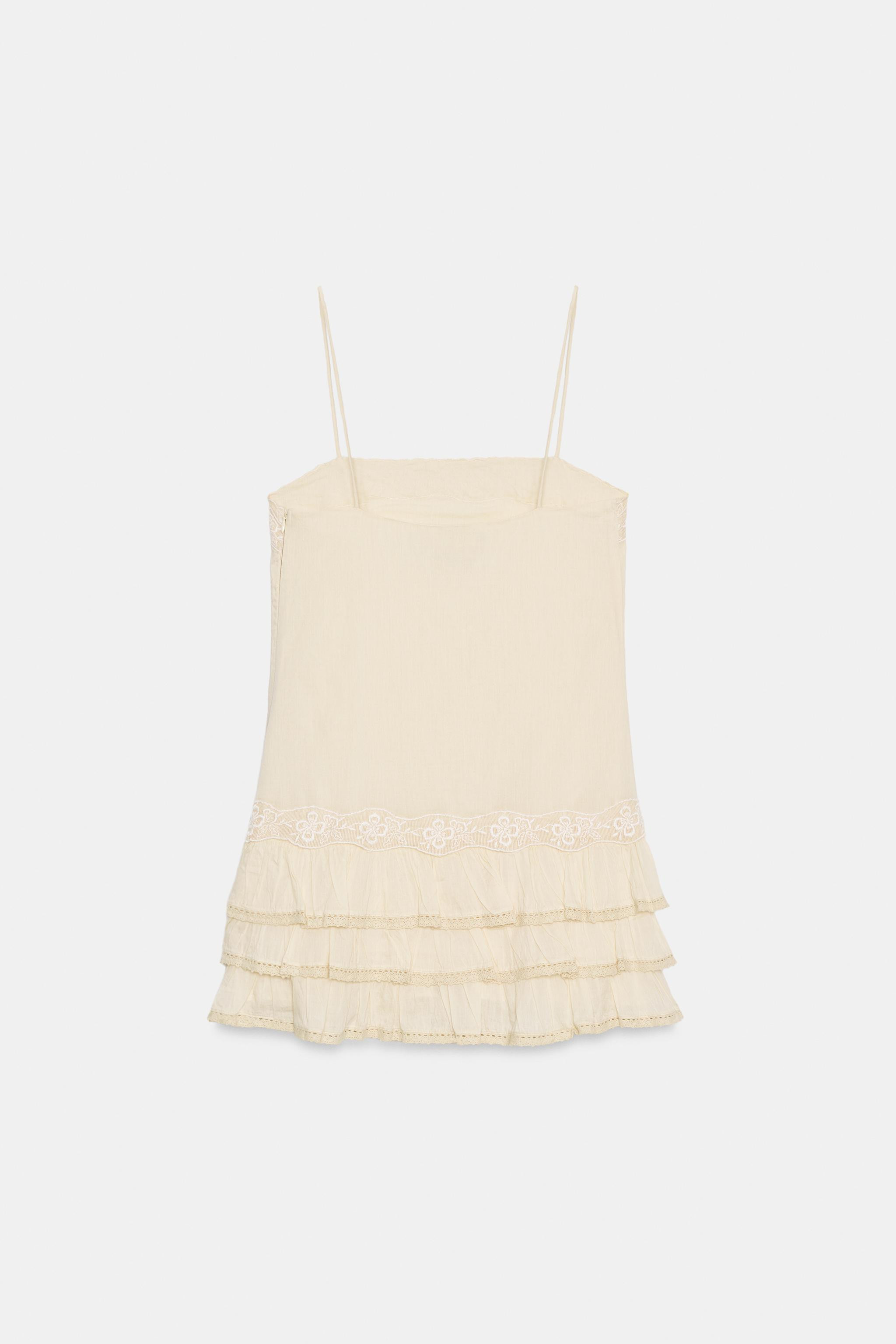 EMBROIDERED RUFFLED MINI DRESS | Zara US