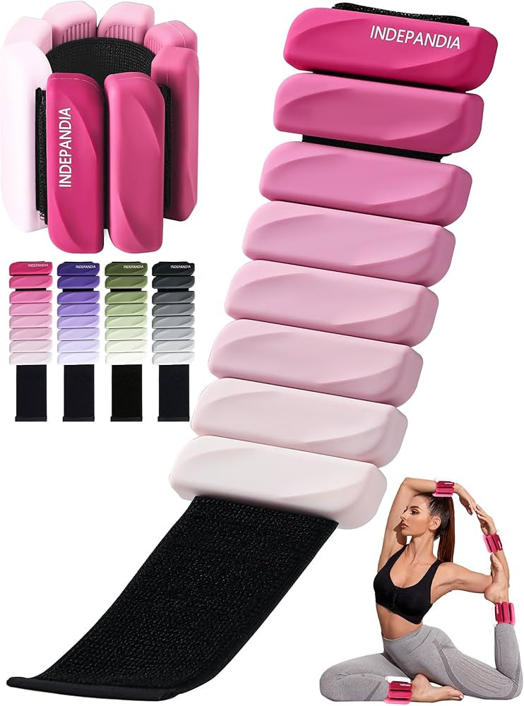 Adjustable Ankle Wrist Weights for Women Men, Set of 2 (1lb or 2lbs Each), Silicone Weighted Bang... | Amazon (US)