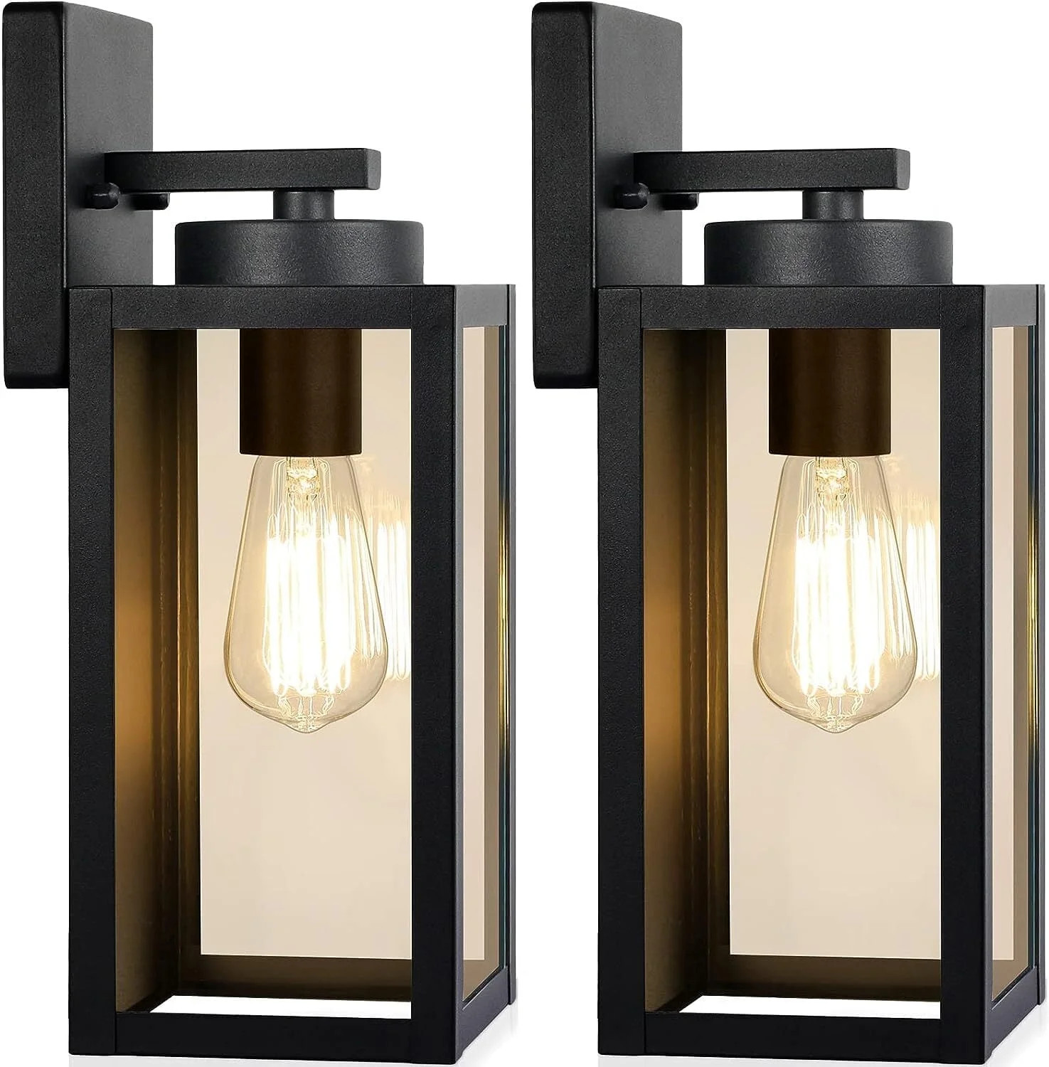 Outdoor Wall Light Fixtures – Niyattn 2 Pack Waterproof Metal Lanterns for Porch & Entryway –... | Walmart (US)