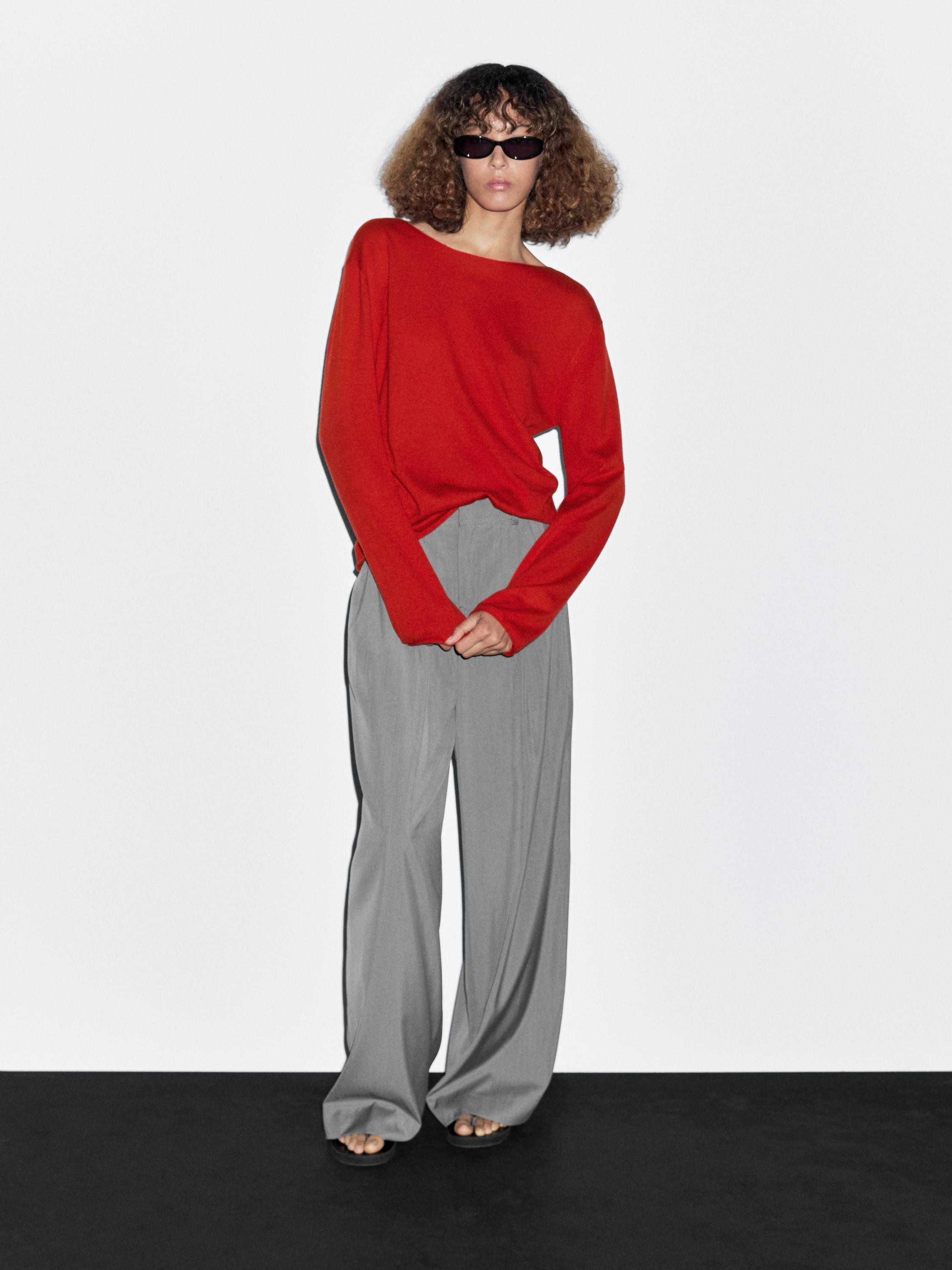 Pullover aus Wollmischgewebe mit Bateau-Ausschnitt | Massimo Dutti DE