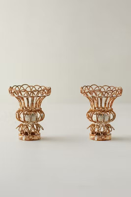 Ornate Iron Tea Light Holders, Set of 2 | Anthropologie (US)