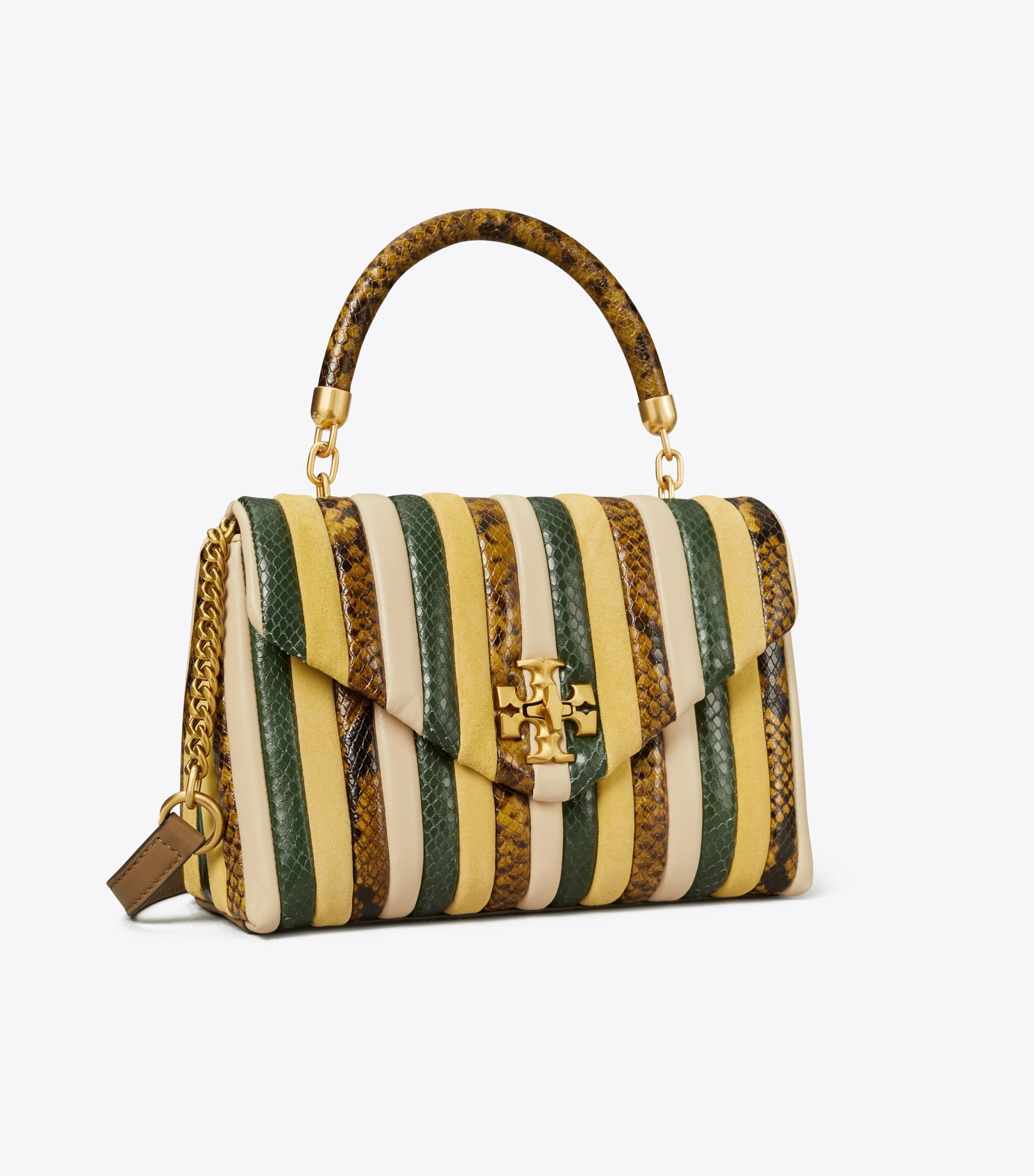 Kira Stripe Small Top-Handle Satchel | Tory Burch (US)