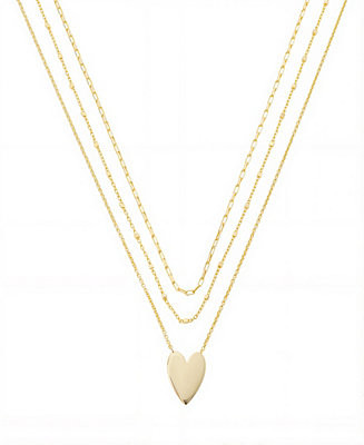 Gold Heart, Beads Chain Paperclip Necklaces Set | Macy's