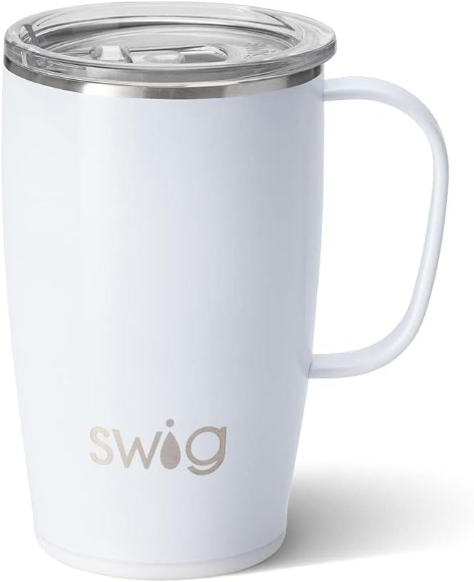 Swig Life 18oz Travel Mug with Handle and Lid, Stainless Steel, Dishwasher Safe, Cup Holder Frien... | Amazon (US)