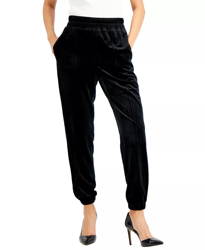 INC International Concepts Women's Velvet Jogger Pants, Created for Macy's & Reviews - Pants & Ca... | Macys (US)