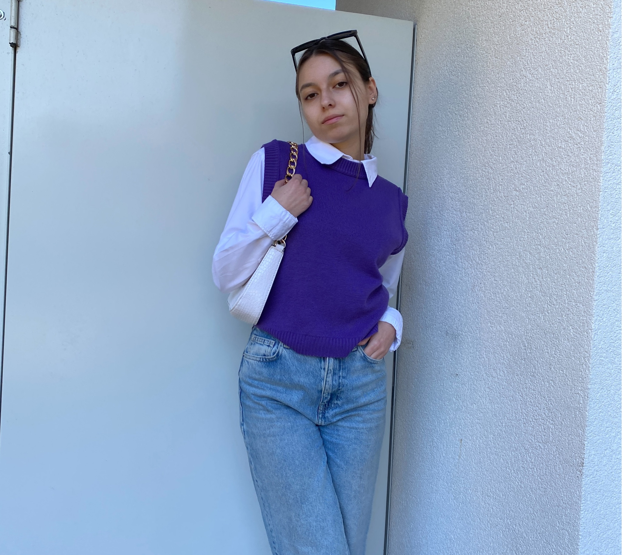 Outfit Inspiration, sweater vest, white blouse, blue jeans, outfit inspo 

#LTKstyletip #LTKfit #LTKSeasonal