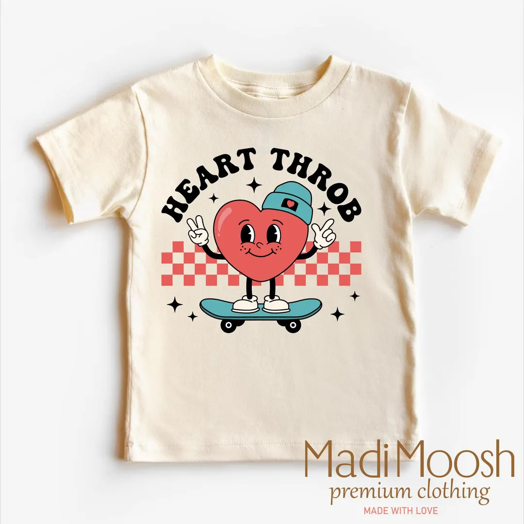 Valentine's Day T-shirt Heart Throb | Boys Valentine Tee - Etsy | Etsy (US)