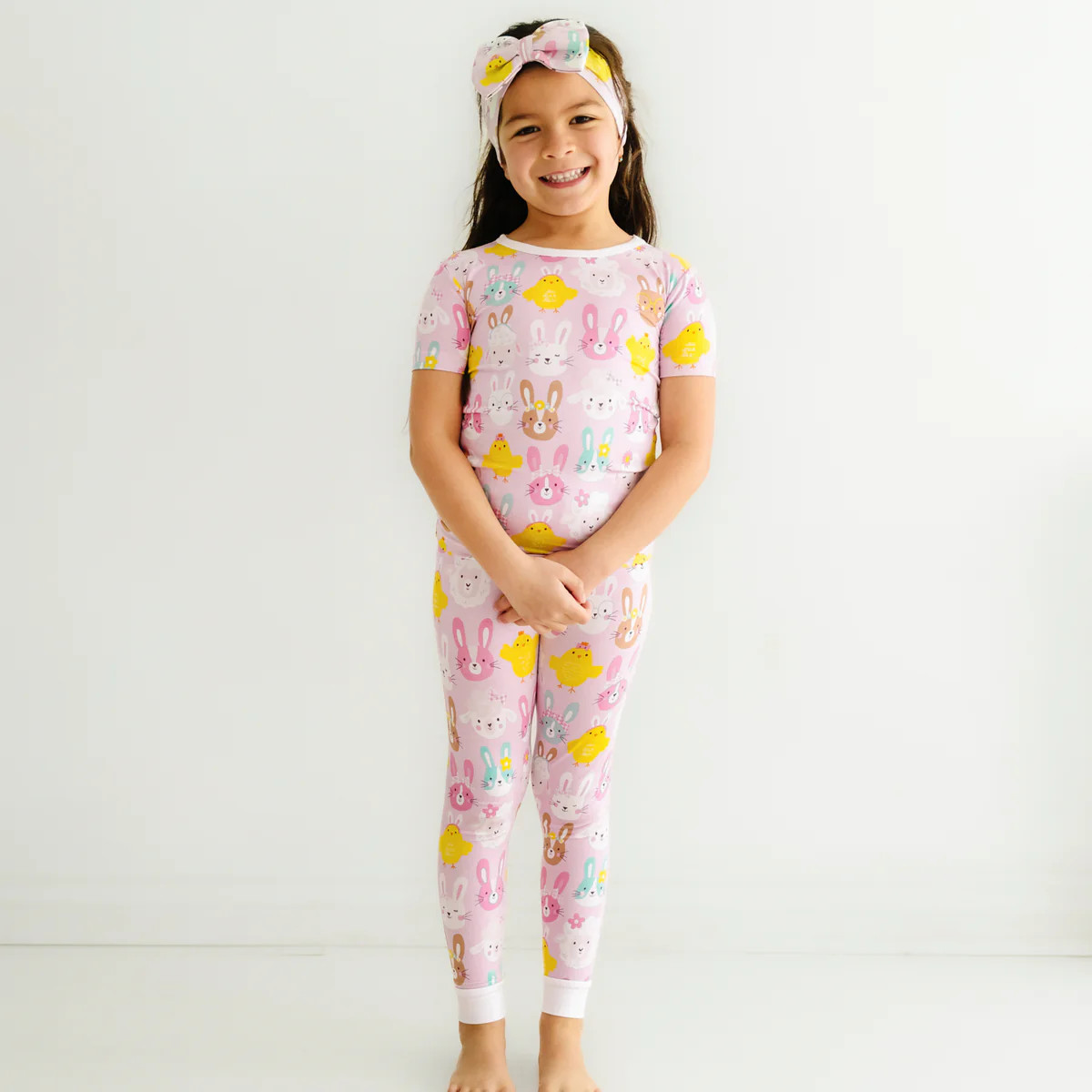 Pink Pastel Parade Two-Piece Short Sleeve Pajama Set | Little Sleepies