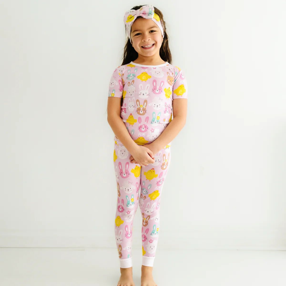 Pink Pastel Parade Two-Piece Short Sleeve Pajama Set | Little Sleepies