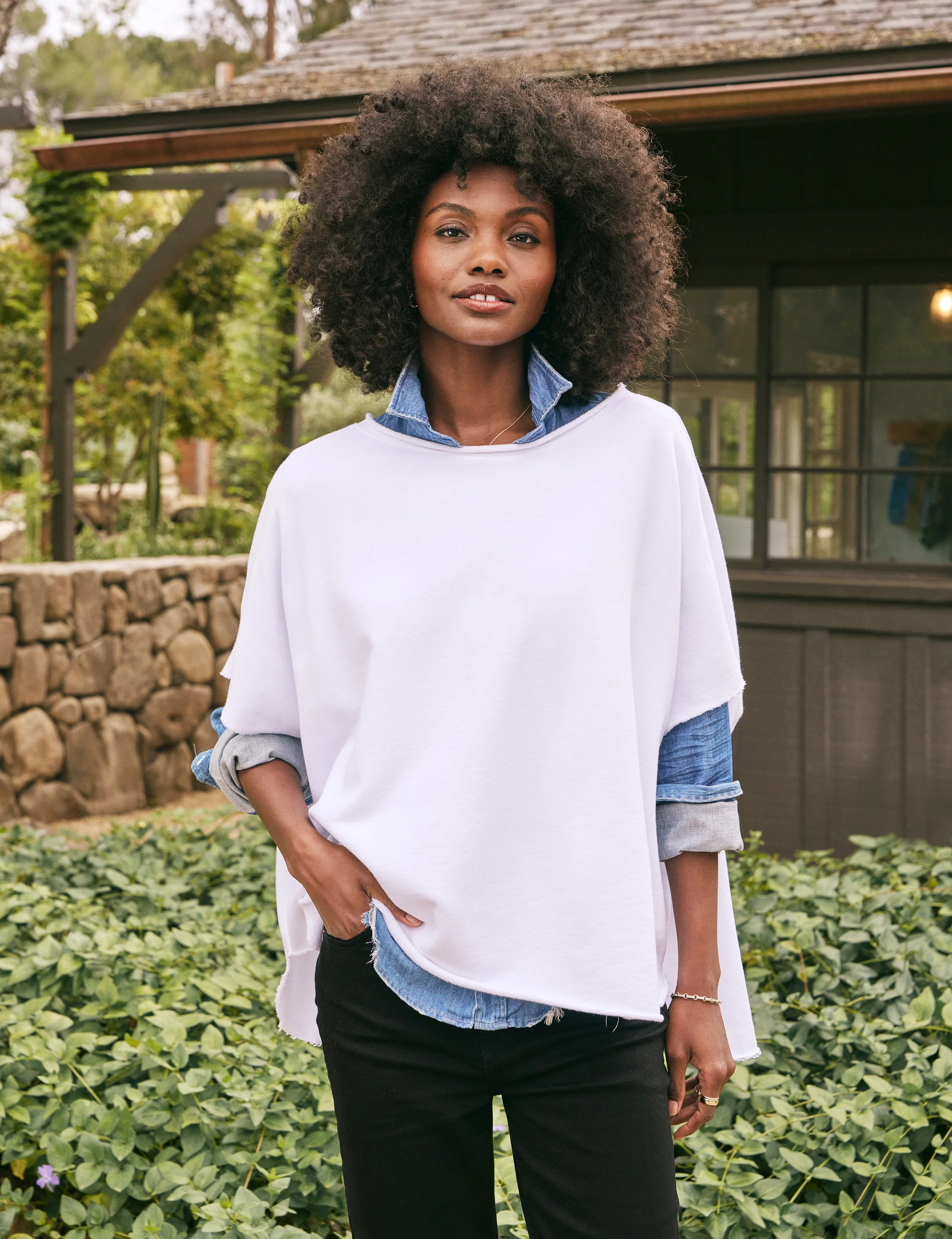 OLIVE White, Triple Fleece | Frank & Eileen