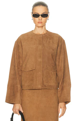 Suede Utility Cocoon Bomber Jacket | FWRD 