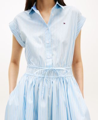 Tommy Hilfiger Women's Smocked Waist Sleeveless Shirt Dress - Macy's | Macy's