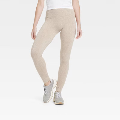 Women's High Waisted Cotton Seamless Fleece Lined Leggings - A New Day™ | Target
