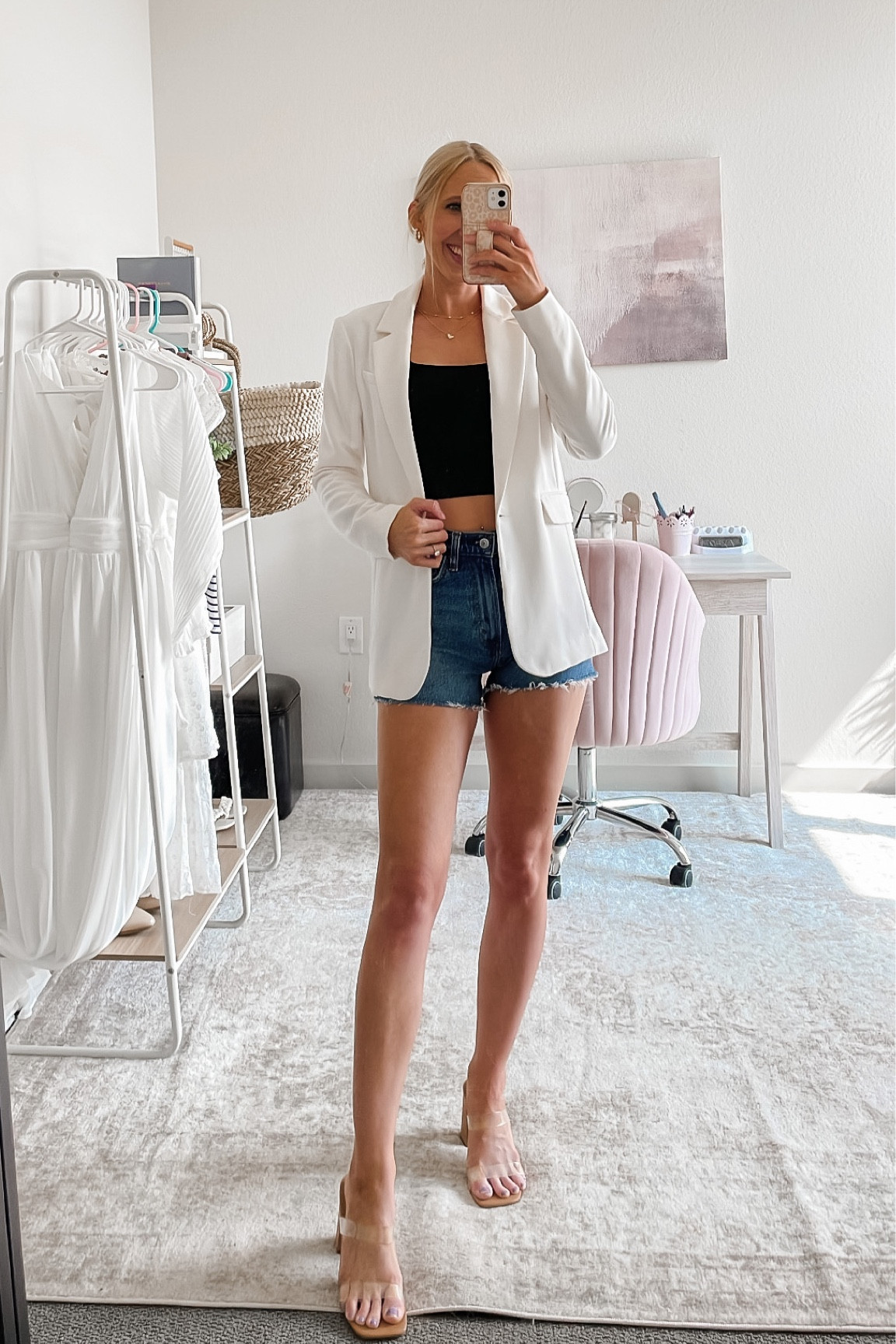 White blazer outfit ✨ This stunning fitted blazer is perfect for Summer. I’m in the XXS and it fits great! For a more casual summer outfit, pair the white blazer with your favorite denim shorts and a cropped tank top!

Blazer outfit, casual blazer outfit, summer blazer outfit, how to wear a blazer, Abercrombie blazer, cream blazer, one button blazer, blazer and shorts, how to wear a blazer and shorts, summer concert outfit #blazeroutfit #whiteblazeroutfit #whiteblazer 

#LTKSeasonal #LTKstyletip #LTKFind