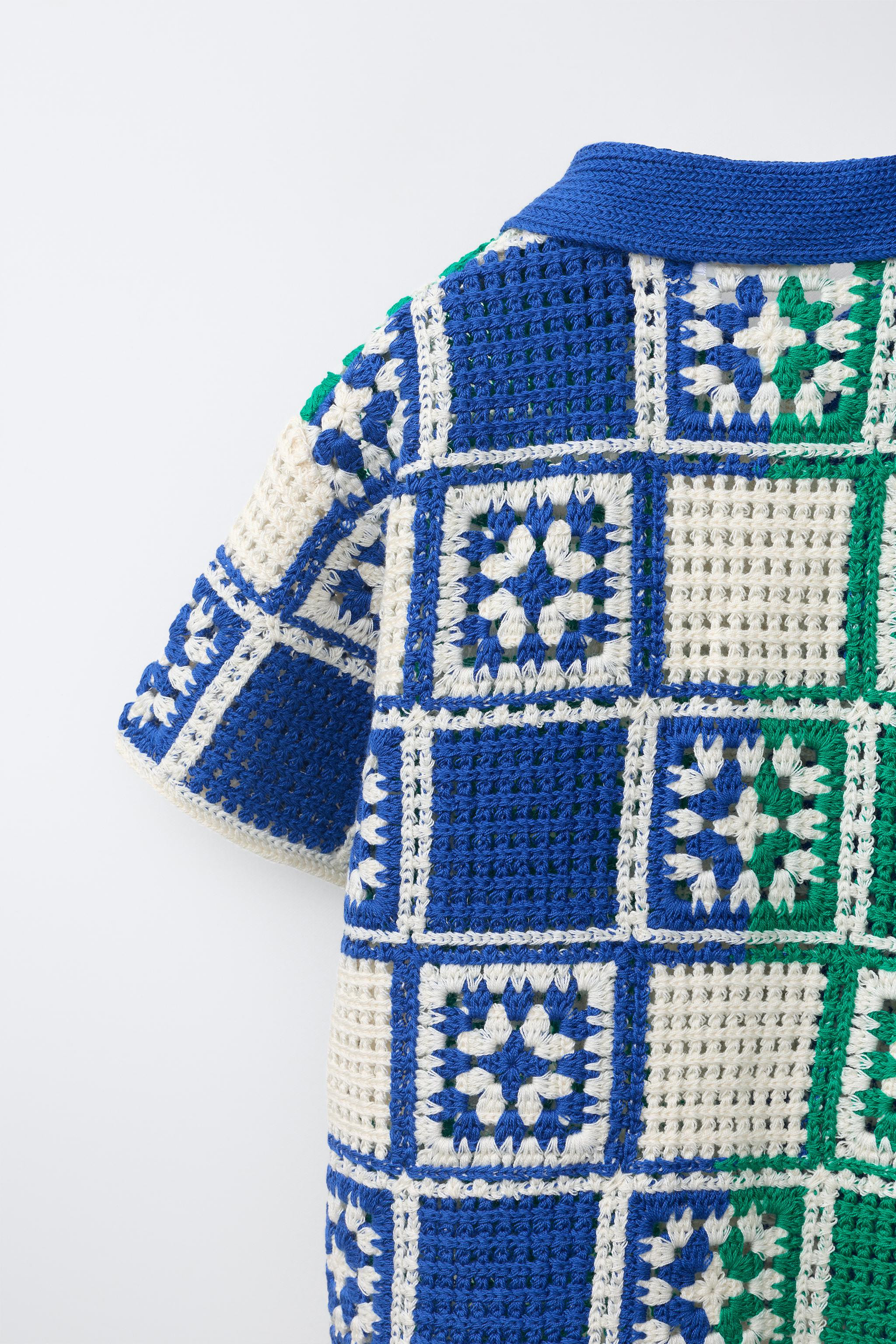 MOSAIC CROCHET KNIT SHIRT | Zara UK