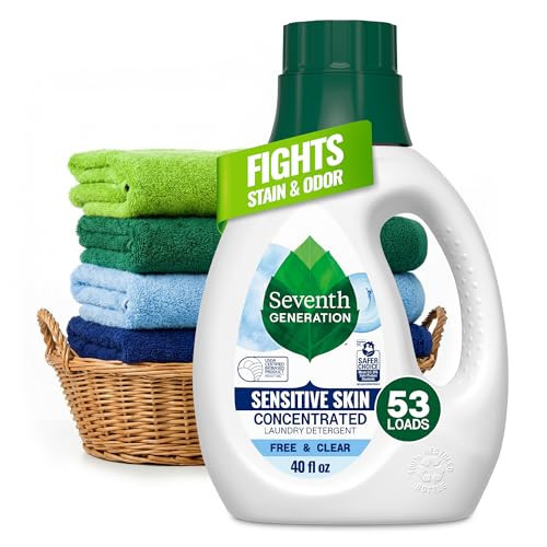 Seventh Generation Concentrated Laundry Detergent Liquid Free & Clear Fragrance Free 40 oz | Amazon (US)