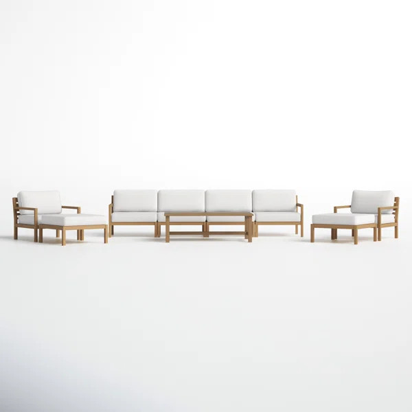 Fosette 9 Piece Outdoor Eucalytpus Sofa Set | Wayfair North America