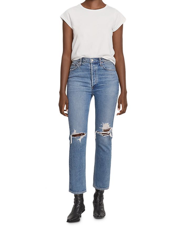 Riley Crop Straight Leg Jeans in Whiplash | Bloomingdale's (US)