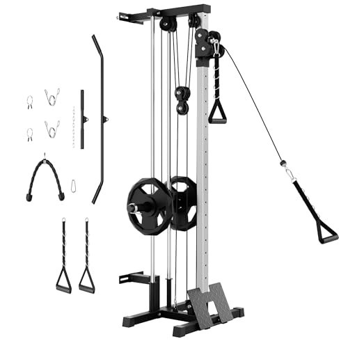Wall Mount Cable Station – Dual Pulley Cable Crossover Machine with 18 Adjustable Positions, 400LBS Capacity Functional Trainer for Home Gym Strength Training | Amazon (US)