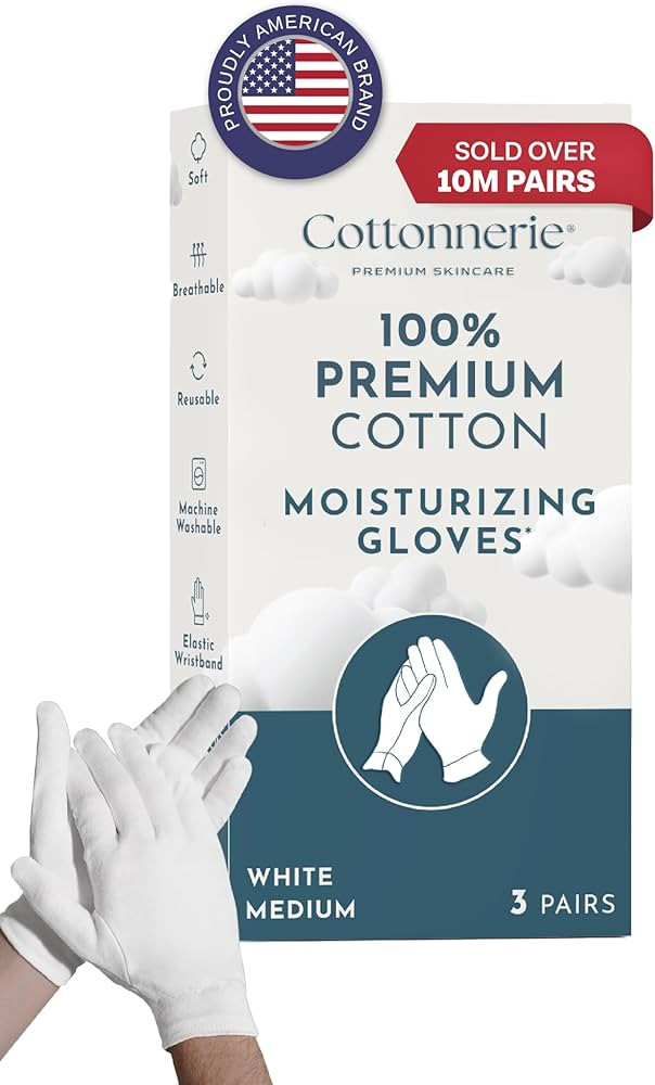 Gaxcoo Cottonnerie Cotton Gloves for Dry Hands Sleeping, Moisturizing Gloves Overnight, Hand Mois... | Amazon (US)