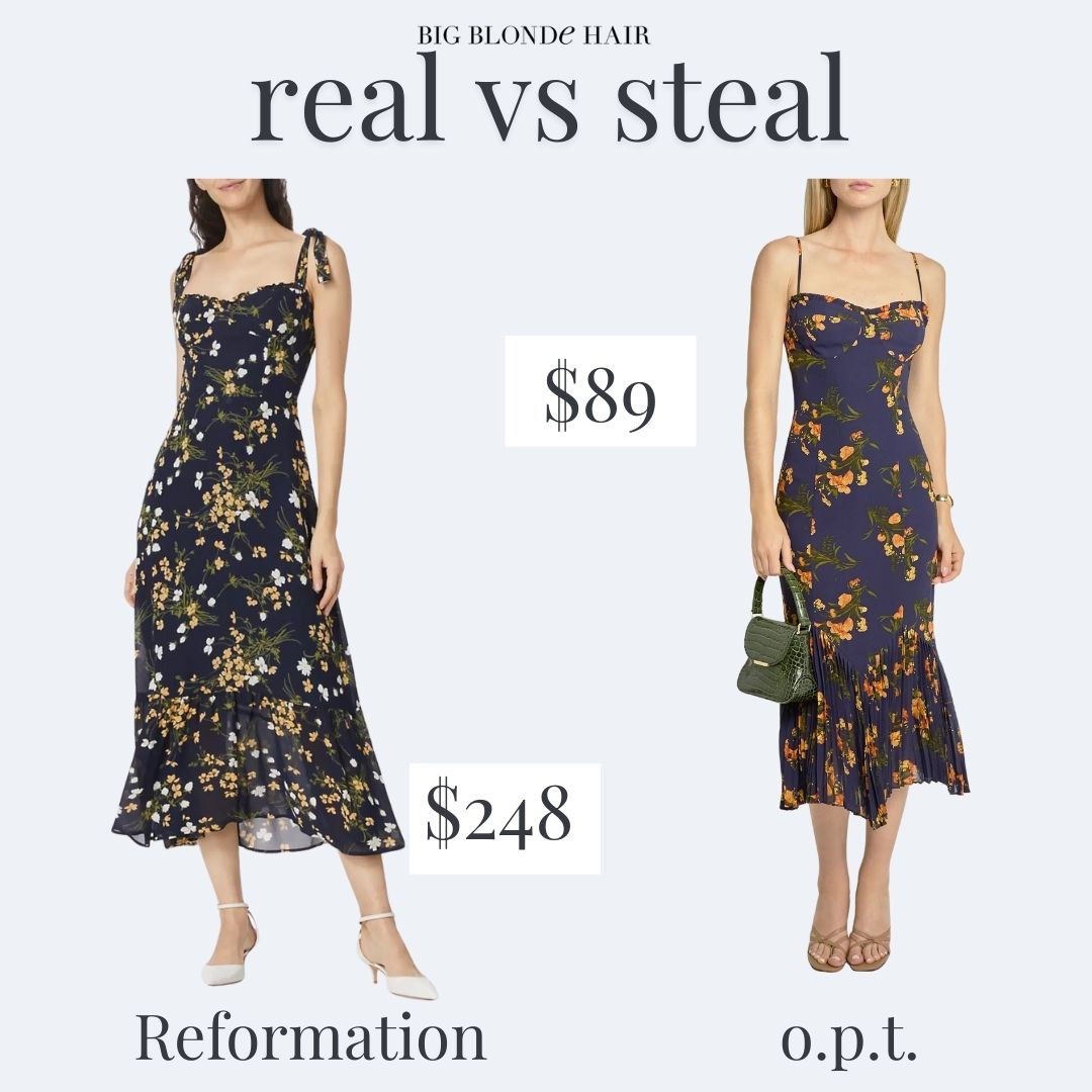 Look for Less we Love! Shop the style stealer of this floral reformation corset dress 