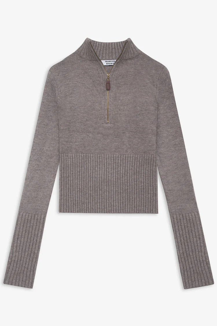 Maverick Cloud Knit Half Zip Sweater - Dark Pearl | Frankies Bikinis