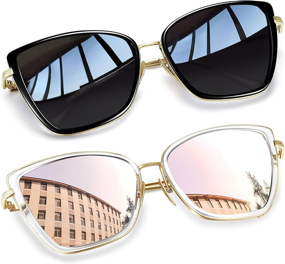 Joopin Oversized Cateye Sunglasses for Women, Fashion Metal Frame Cat Eye Womens Sunglasses | Amazon (US)